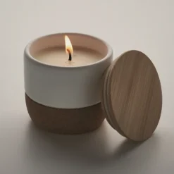 Gift Campaign Candele in cera vegetale al profumo di lino con tappo in bambù></noscript> Candele