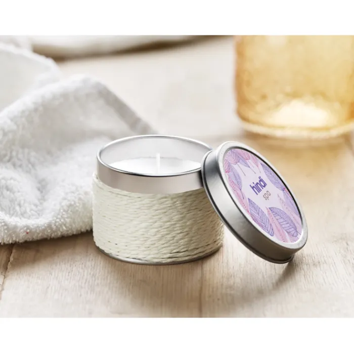 Gift Campaign Candele profumate in barattolino di alluminio con corde Fragrance> Gadget Per Parrucchieri|Candele