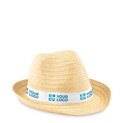 Gift Campaign Cappelli di paglia con logo con nastro in colori vivaci Original><noscript><img width=