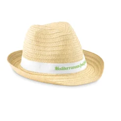 Gift Campaign Cappelli di paglia con logo con nastro in colori vivaci Original><noscript><img width=