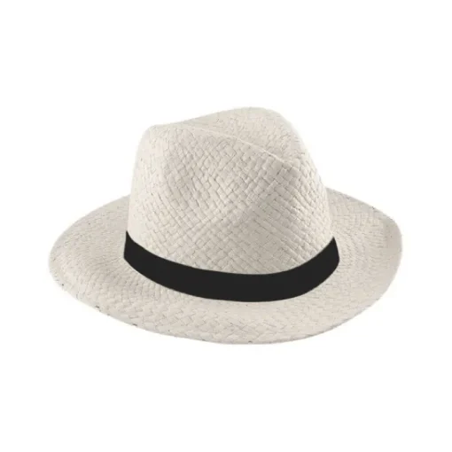 Gift Campaign Cappello di carta classico a tesa larga con nastro personalizzabile> Cappelli Di Paglia Personalizzati