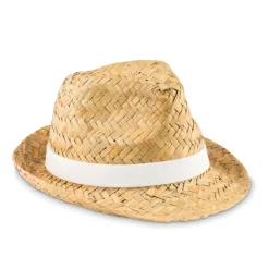 Gift Campaign Cappello di paglia pubblicitario con nastro bianco o nero Havana><noscript><img width=