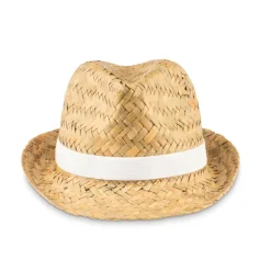 Gift Campaign Cappello di paglia pubblicitario con nastro bianco o nero Havana><noscript><img width=