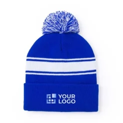 Gift Campaign Cappello invernale tanti colori con fasce bianche e risvolto PomPon></noscript> Berretti Invernali
