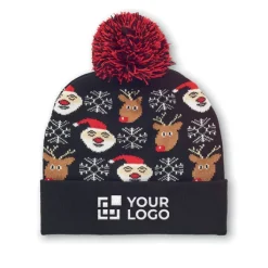 Gift Campaign Cappello natalizio lavorato a maglia in morbido acrilico con pompon></noscript> Gadget Natalizi
