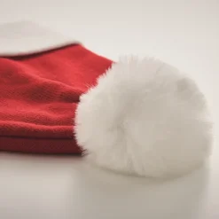 Gift Campaign Cappello natalizio lavorato a maglia in poliestere PET con pompon></noscript> Gadget Natalizi