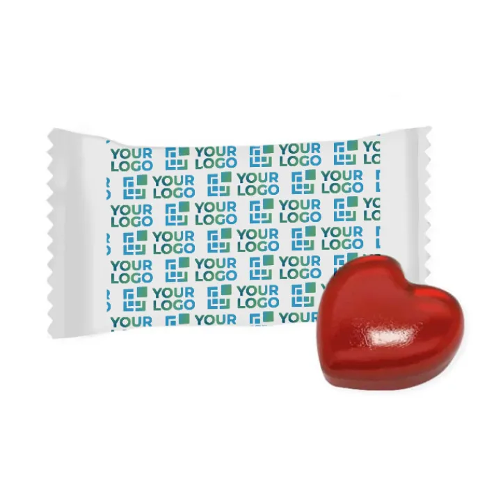 Gift Campaign Caramelle dure a forma di cuore in confezione singola personalizzata> Caramelle Personalizzate