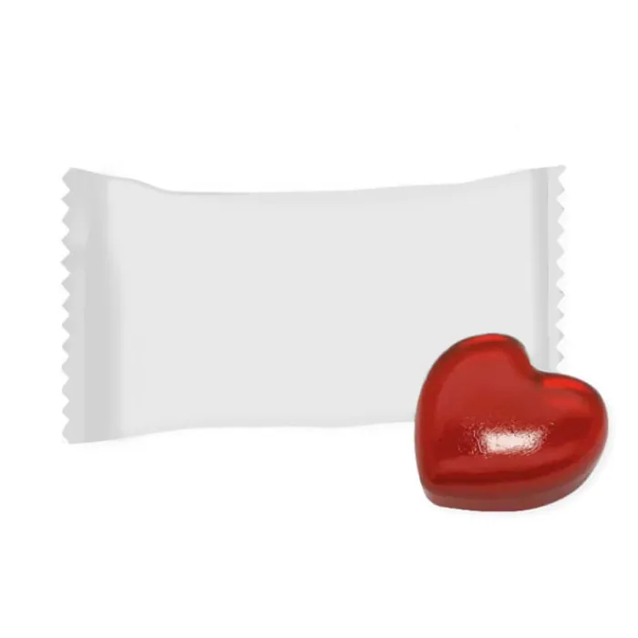 Gift Campaign Caramelle dure a forma di cuore in confezione singola personalizzata> Caramelle Personalizzate