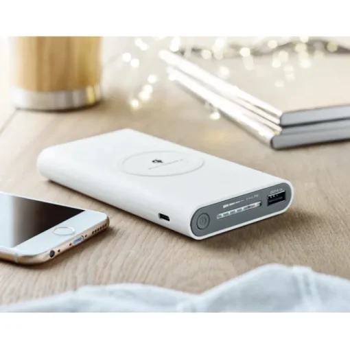 Gift Campaign Caricabatterie portatile da 8.000mAh con finitura gommata Wireless> Power Bank Personalizzati