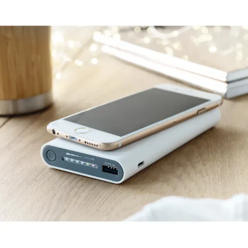 Gift Campaign Caricabatterie portatile da 8.000mAh con finitura gommata Wireless> Power Bank Personalizzati