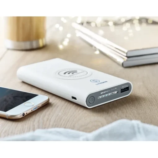 Gift Campaign Caricabatterie portatile da 8.000mAh con finitura gommata Wireless> Power Bank Personalizzati