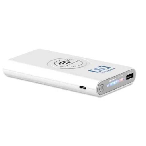 Gift Campaign Caricabatterie portatile da 8.000mAh con finitura gommata Wireless> Power Bank Personalizzati