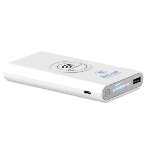 Gift Campaign Caricabatterie portatile da 8.000mAh con finitura gommata Wireless> Power Bank Personalizzati