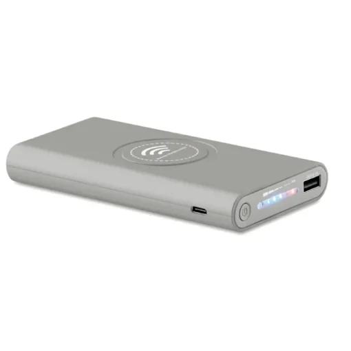 Gift Campaign Caricabatterie portatile da 8.000mAh con finitura gommata Wireless> Power Bank Personalizzati
