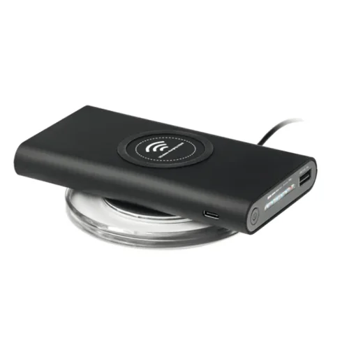 Gift Campaign Caricabatterie portatile da 8.000mAh con finitura gommata Wireless> Power Bank Personalizzati