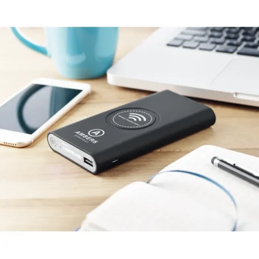 Gift Campaign Caricabatterie portatile da 8.000mAh con finitura gommata Wireless> Power Bank Personalizzati
