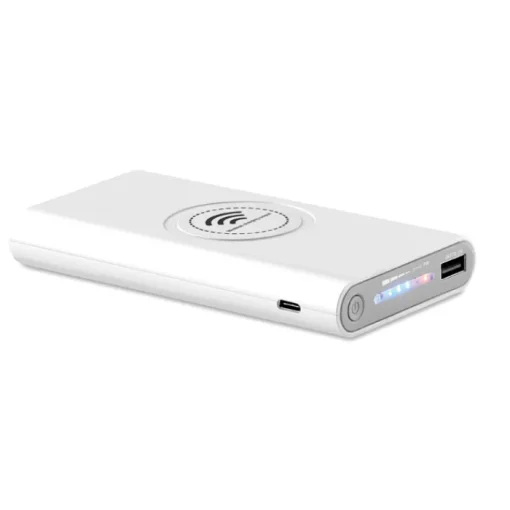 Gift Campaign Caricabatterie portatile da 8.000mAh con finitura gommata Wireless> Power Bank Personalizzati