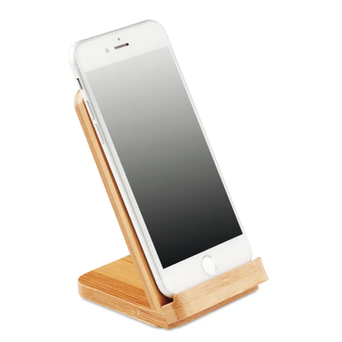 Gift Campaign Caricabatterie wireless con supporto in bambù 5W Natura Stand> Caricabatterie|Gadget Per L'Ufficio