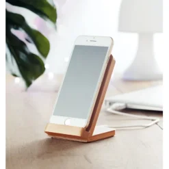 Gift Campaign Caricabatterie wireless con supporto in bambù 5W Natura Stand><noscript><img width=