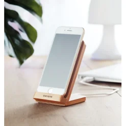 Gift Campaign Caricabatterie wireless con supporto in bambù 5W Natura Stand><noscript><img width=