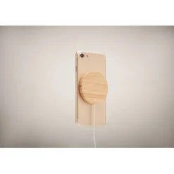 Gift Campaign Caricabatterie wireless magnetico rotondo in bambù 10W Magnet></noscript> Caricabatterie