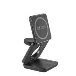 Gift Campaign Caricatore magnetico pieghevole in ABS riciclato per 3 dispositivi></noscript> Caricabatterie