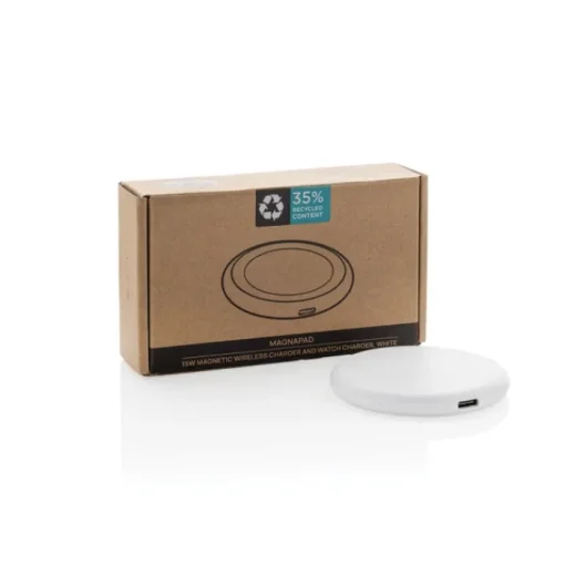 Gift Campaign Caricatore magnetico wireless in plastica riciclata certificata da 15W> Caricabatterie