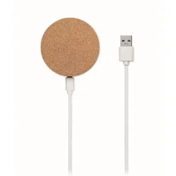 Gift Campaign Caricatore pubblicitario wireless di forma rotonda in sughero Fill></noscript> Caricabatterie