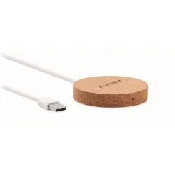 Gift Campaign Caricatore pubblicitario wireless di forma rotonda in sughero Fill></noscript> Caricabatterie