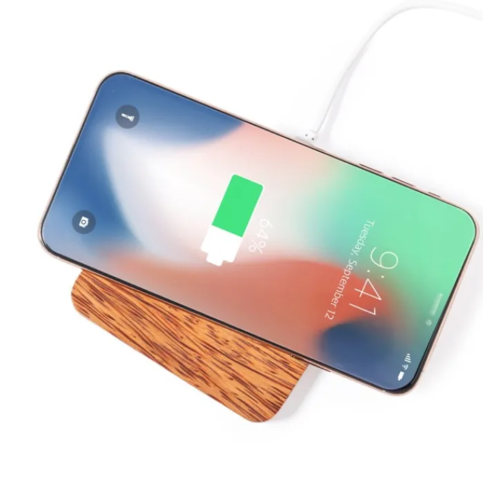 Gift Campaign Caricatore quadrato in noce di coccoCaribatterie wireless Coco> Caricabatterie