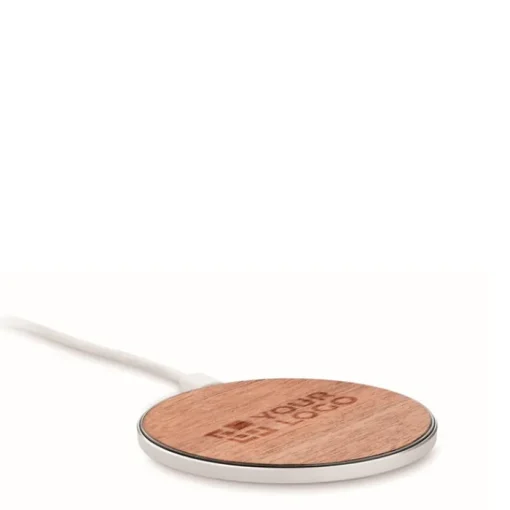 Gift Campaign Caricatore wireless con dettaglio superiore in di noce 15W> Caricabatterie