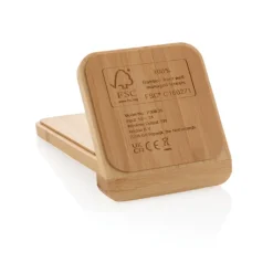 Gift Campaign Caricatore wireless in bambù con supporto 5W Natura Stand FSC></noscript> Caricabatterie