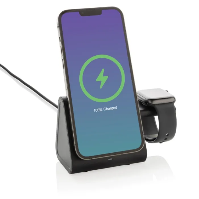 Gift Campaign Caricatore wireless in plastica RCS con powerbank per 3 dispositivi> Caricabatterie