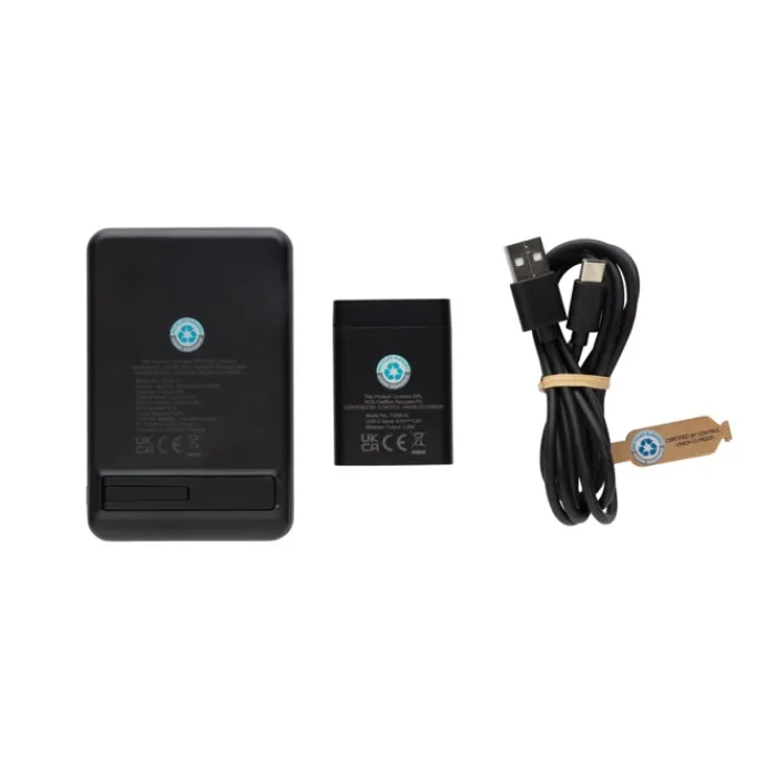 Gift Campaign Caricatore wireless in plastica RCS con powerbank per 3 dispositivi> Caricabatterie