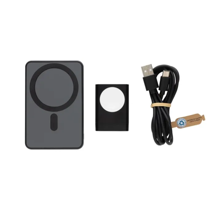 Gift Campaign Caricatore wireless in plastica RCS con powerbank per 3 dispositivi> Caricabatterie