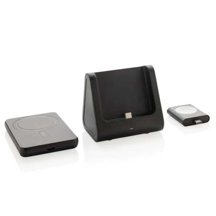 Gift Campaign Caricatore wireless in plastica RCS con powerbank per 3 dispositivi> Caricabatterie