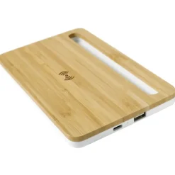 Gift Campaign Caricatore wireless personalizzato in bambù con supporto 5W Tray><noscript><img width=