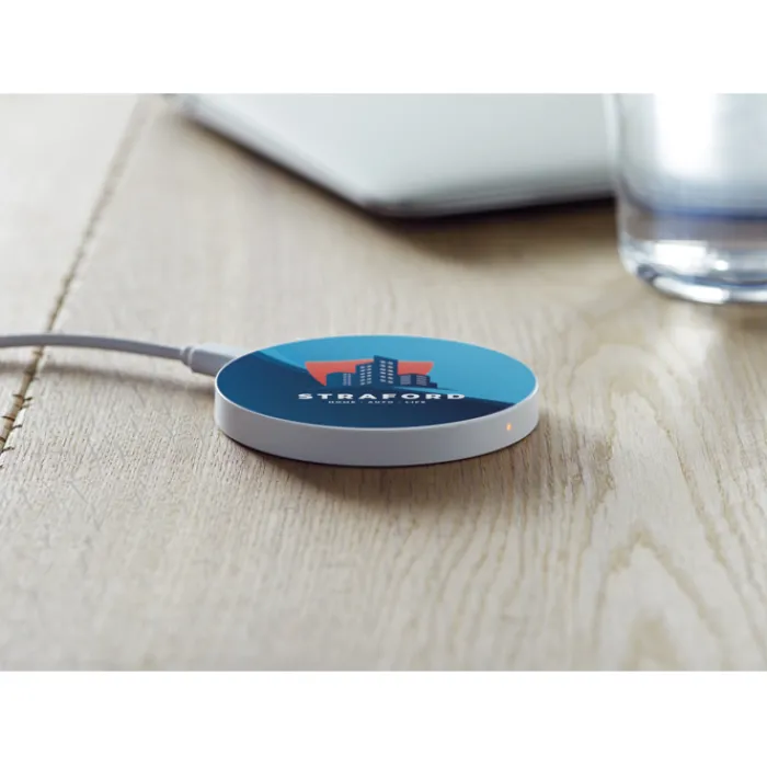Gift Campaign Caricatore wireless personalizzabile in full color 5W Fullprint Round> Caricabatterie