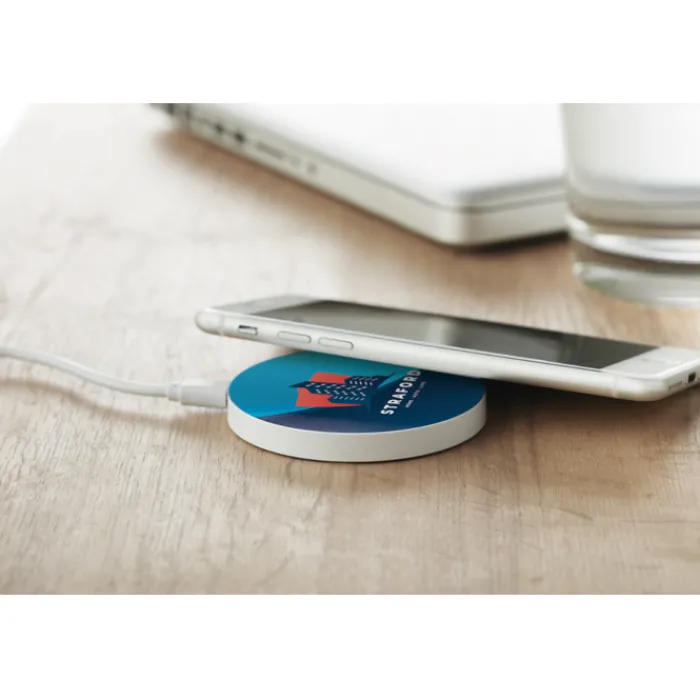 Gift Campaign Caricatore wireless personalizzabile in full color 5W Fullprint Round> Caricabatterie