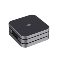 Gift Campaign Caricatore wireless portatile in alluminio riciclato per 3 dispositivi></noscript> Caricabatterie