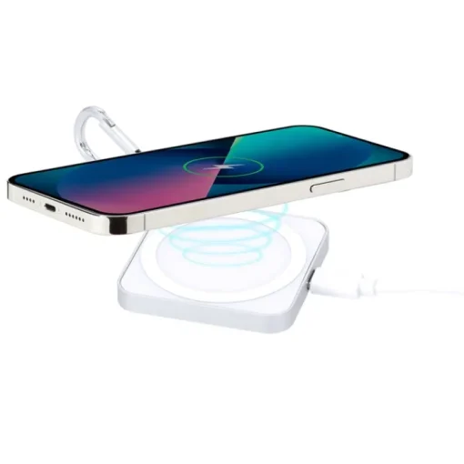 Gift Campaign Caricatore wireless quadrato da 15W in alluminio con moschettone> Caricabatterie
