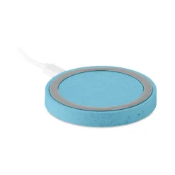 Gift Campaign Caricatore wireless rotondo in paglia e ABS da 5W Natural Round></noscript> Caricabatterie