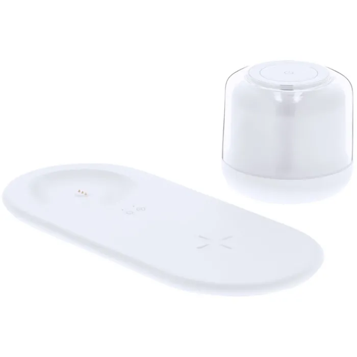 Gift Campaign Caricatore wireless 15W con lampada 12 LED a luce bianca e multicolore> Caricabatterie