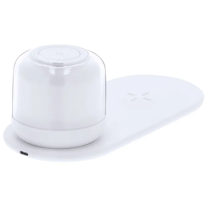 Gift Campaign Caricatore wireless 15W con lampada 12 LED a luce bianca e multicolore> Caricabatterie