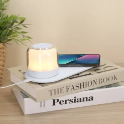 Gift Campaign Caricatore wireless 15W con lampada 12 LED a luce bianca e multicolore><noscript><img width=