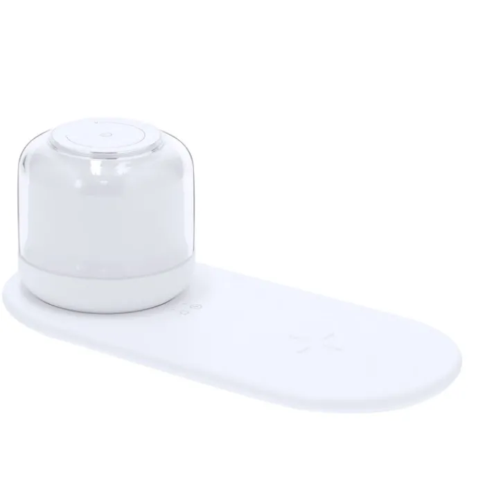 Gift Campaign Caricatore wireless 15W con lampada 12 LED a luce bianca e multicolore> Caricabatterie