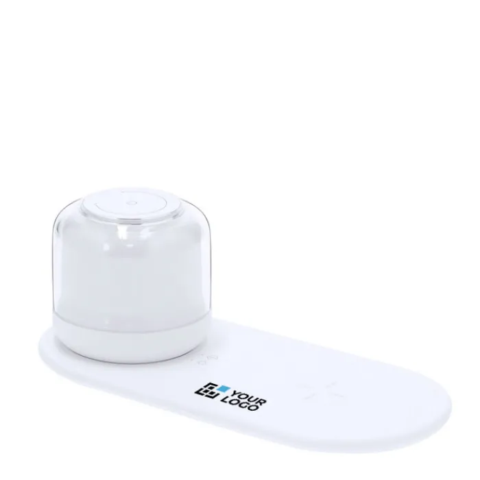 Gift Campaign Caricatore wireless 15W con lampada 12 LED a luce bianca e multicolore> Caricabatterie