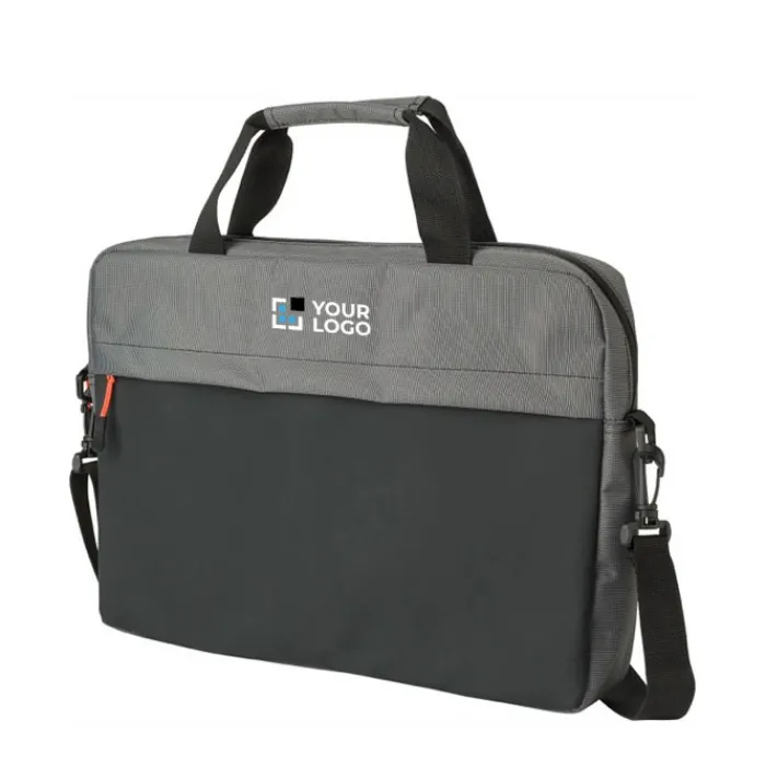 Gift Campaign Cartella bicolore con tasca porta computer da 15'' in poliestere 500D> Borse Porta Pc
