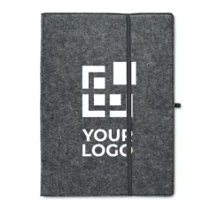 Gift Campaign Cartellette personalizzate A4 a righe con copertina in feltro RPET></noscript> Portadocumenti Personalizzati