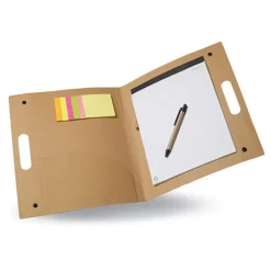 Gift Campaign Cartellina portablocco con logo fogli righe penna blu adesivi EcoStyle></noscript> Portadocumenti Personalizzati